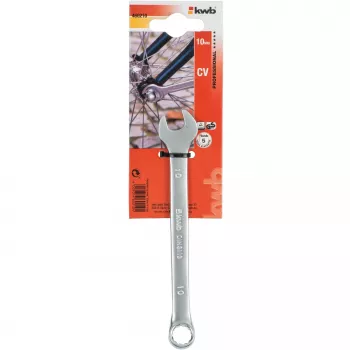 kwb 460210 Combination Wrench 10 mm Chrome Vanadium Steel Matte Chrome Plated DIN 3113