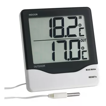 TFA Dostmann Wired Thermometer Black-White (30.1011.K)