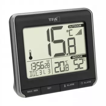 TFA Dostmann PRIO Wireless Digital Thermometer, Black/White 30.3069.01
