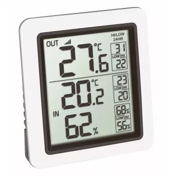 Bezdrátový vnitřní/vnější teploměr INFO TFA Dostmann, černo-šedý 30.3065.02