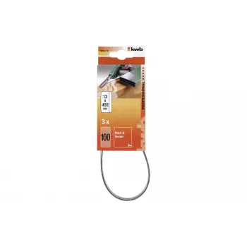 Sada brúsných pásů KWB 910510, zrnitost 100, 457 mm x 13 mm, 3 ks