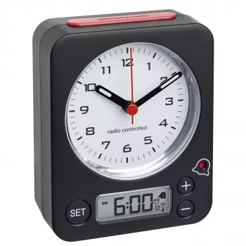 Mechanický budík TFA Dostmann Combo černo-červený (60.1511.01)