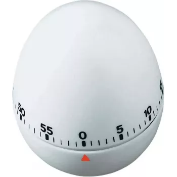 Mechanický kuchyňský časovač ve tvaru vejce TFA DOSTMANN, bílý, 60 minut, zvonkový alarm, 60 x 74 mm 38.1002