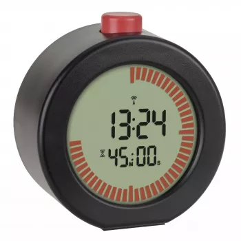 Rádiový budík TFA Dostmann 60.2569.01, velký displej, časovač, černý/červený