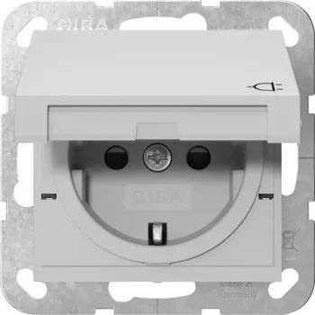 Zásuvka SCHUKO Gira System 55 s odklápěcím víčkem, šedá 4414015