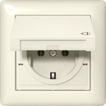 Zásuvka SCHUKO Gira 415701 s odklápěcím krytem, IP44, čistě bílá