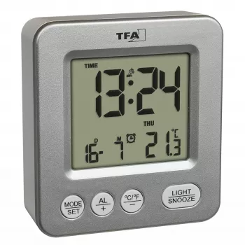 Rádiový budík TFA Dostmann COSY 60.2567.54, stříbrný