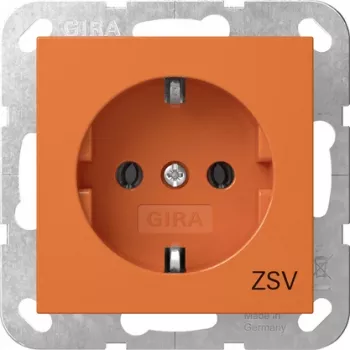 Zásuvka SCHUKO ZSV Gira 4188109, System 55, oranžová