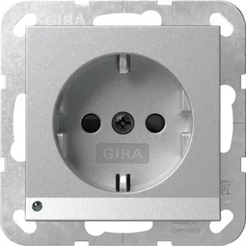 GIRA 417026 zásuvka SCHUKO s LED orientačním světlem, System 55