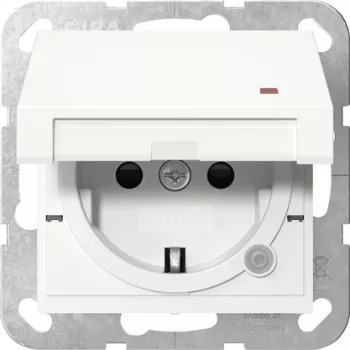 Zásuvka Schuko Gira System 55 s kontrolní LED, čistě bílá 455227