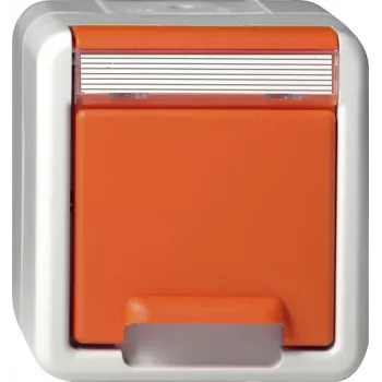 Zásuvka SCHUKO s odklápěcím víčkem Gira, nástěnná, oranžová 4440309