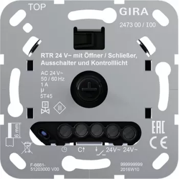 Gira Room Temperature Controller 24 V NO/NC 247300