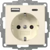 Zásuvka SCHUKO GIRA 245901 s nabíječkou USB 2x Type-A/C System 55, krémově bílá