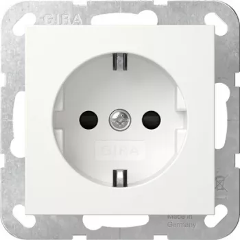 Zásuvka SCHUKO GIRA 475503 s LED orientačním světlem, zvýšená ochrana proti dotyku, čistě bílá lesklá