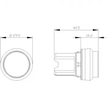 Přední prvek tlačítka Siemens SIRIUS ACT 3SU1000-0BB20-0AA0, plast, červený