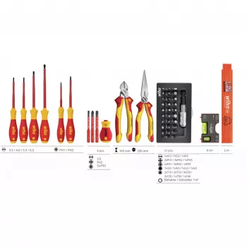 Sada nářadí v kufru Wiha Basic Set L Electric 46dílná VDE izolovaná 47312