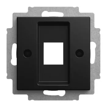 Středová deska Modular Jack 1násobná s nosným kroužkem BUSCH-JAEGER černá matná 2CKA001753A0248
