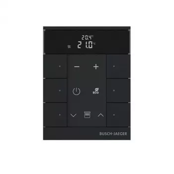 Prostorový termostat Busch-Jaeger 6násobný, černý mat SBR-F-6.0.11-885 (2CKA006220A0900)