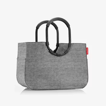 reisenthel loopshopper L Shopping Basket, Twist Silver, 25 L, Aluminium Frame, Polyester OR7052