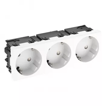 Zásuvka 3násobná Schuko 33° OBO BETTERMANN Connect 45 STD-D3SC RW3 čistě bílá 6120503