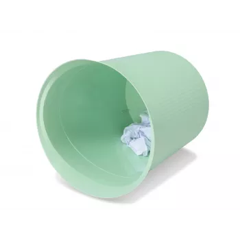 Odpadkový koš kulatý HAN Re-LOOP 13 l, pastelově zelený, 100% PIR recyklovaný plast, strukturovaný 18148-805