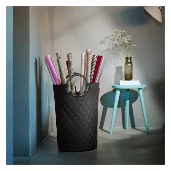 Reisenthel loophome M Laundry Basket, Aluminium/Polyester, Black VS7071