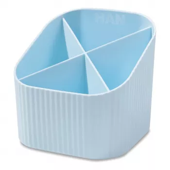 Držák na tužky HAN X-LOOP, pastelově modrý, 4 přihrádky, 11,1 x 11,1 x 10,5 cm 17238-884D