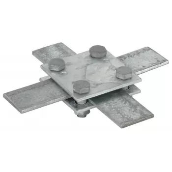 DEHN 318033 Cross Connector for Flat Conductors 30x3-4mm, Hot-Dip Galvanized Steel