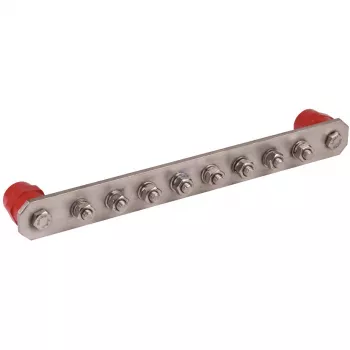 DEHN PAS I 8AP Equipotential Bonding Bar, Stainless Steel, 8 Terminals, Without Cover 472229