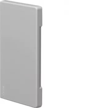 Koncová krytka Hager BR 65x130 mm bez halogenů kryjící řez, světle šedá BR6513067035