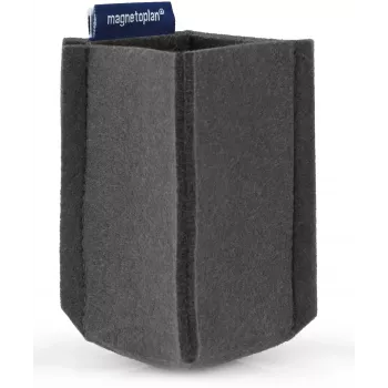 Malý držák na pera magnetoplan magnetoTray, šedý filc, 100% recyklovaný PET, magnetický 1227601