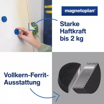 Magnety na tabuli Magnetoplan Discofix Magnum, mix barev, 34 mm, 10 ks 1660010