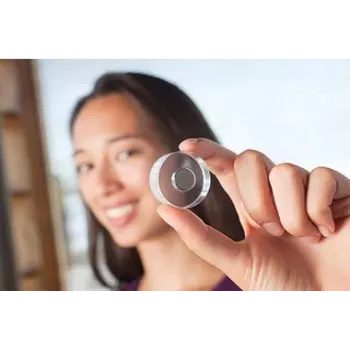 Neodymový designový magnet MAGNETOPLAN HOLTZ, průměr 20 mm, průhledný akrylový úchop, 1 ks 1681020