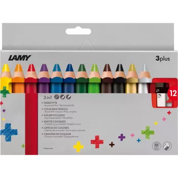 Barevné tužky LAMY 1223548 3plus, sada 12 ks