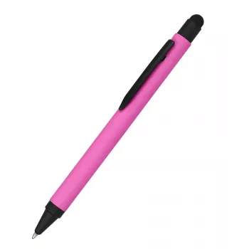 Kuličkové pero se stylusem ONLINE SCHREIBGERÄTE ALU růžové s modrou náplní, hliníkové tělo, kapacitní stylus, mechanické vytlačování, doplňovatelné, 1 ks (32117/3D)