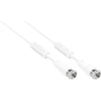 Koaxiální kabel GoodConnections F-Type na F-Type s feritovým jádrem, 100% stíněný, 2,5 m, bílý (S-FP25W)