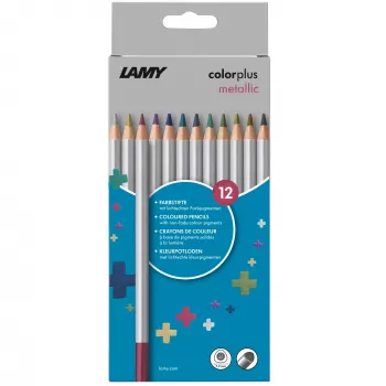 Pastelky LAMY colorplus metallic, mix metalických barev, sada 12 ks (1235192)