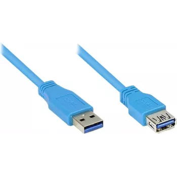 Prodlužovací kabel GoodConnections USB 3.0 A samec na A zásuvka, modrý, 1 m (2711-B01)