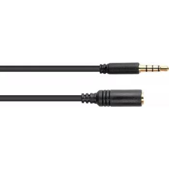 Prodlužovací kabel GoodConnections 3,5mm 4pin TRRS, samec na zásuvku, 2 m, černý AS-35V4B2