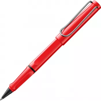 LAMY Safari roller červený, vysoký lesk, s kovovým klipem a ergonomickým úchopem, včetně inkoustové kazety T 10 1240183