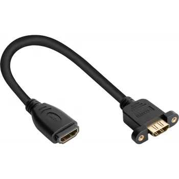 Instalační kabel Good Connections HDMI, HDMI Type-A zásuvka na panelovou zásuvku, 0,3 m, černý HDMI-AD23