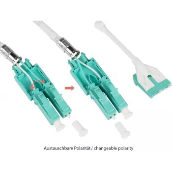 Optický patch kabel GoodConnections Alcasa LW-U820LC3 duplex multimode OM3 LC na LC, 20 m, aqua