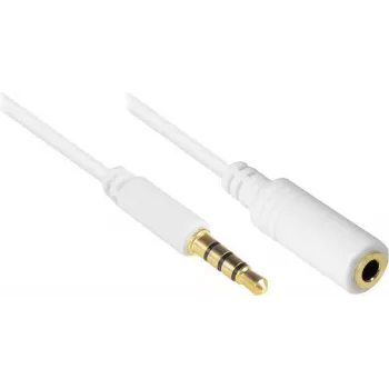 Prodlužovací audio kabel GoodConnections AS-35V4W2 3,5 mm 4pólový, samec na samici, bílý, 2 m
