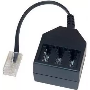 Telefonní adaptér GoodConnections RJ45 (8P4C) samec na TAE-F samice, 20cm, černý T4A-NFF