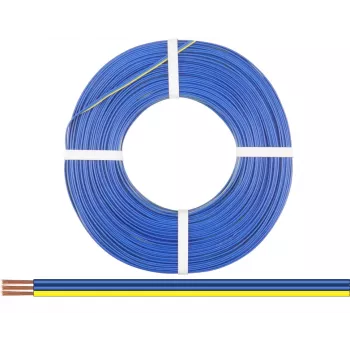 Třížilový vodič s lankem Donau Elektronik 318-223-50 0,14 mm² modrá/modrá/žlutá 50 m cívka