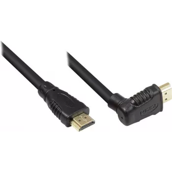 High-Speed HDMI kabel Good Connections s Ethernetem, zahnutý nahoru samec, pozlacený, 1 m, černý 4510-GWO010