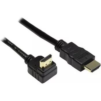 High-Speed HDMI kabel Good Connections s Ethernetem, zahnutý nahoru samec, pozlacený, 1 m, černý 4510-GWO010