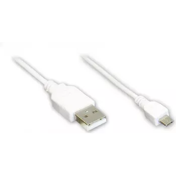 USB 2.0 kabel GoodConnections Alcasa, USB-A na Micro-USB B, 3 m, bílý 2510-MB03W