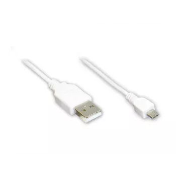 USB 2.0 kabel GoodConnections Alcasa, USB-A na Micro-USB B, 3 m, bílý 2510-MB03W