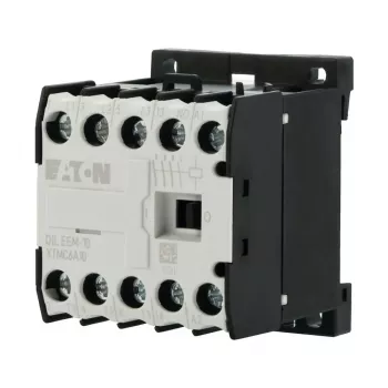 Eaton DILEEM-10 Mini Contactor - 3-Pole, 230 V AC Coil, 9 A, 4 kW, 1 NO Auxiliary, DIN Rail Mount, IP20, Black/White 056674